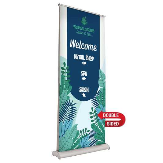 33.5" Deluxe Pro Retractor Double-Banner Kit (No-Curl Opaque Fabric)