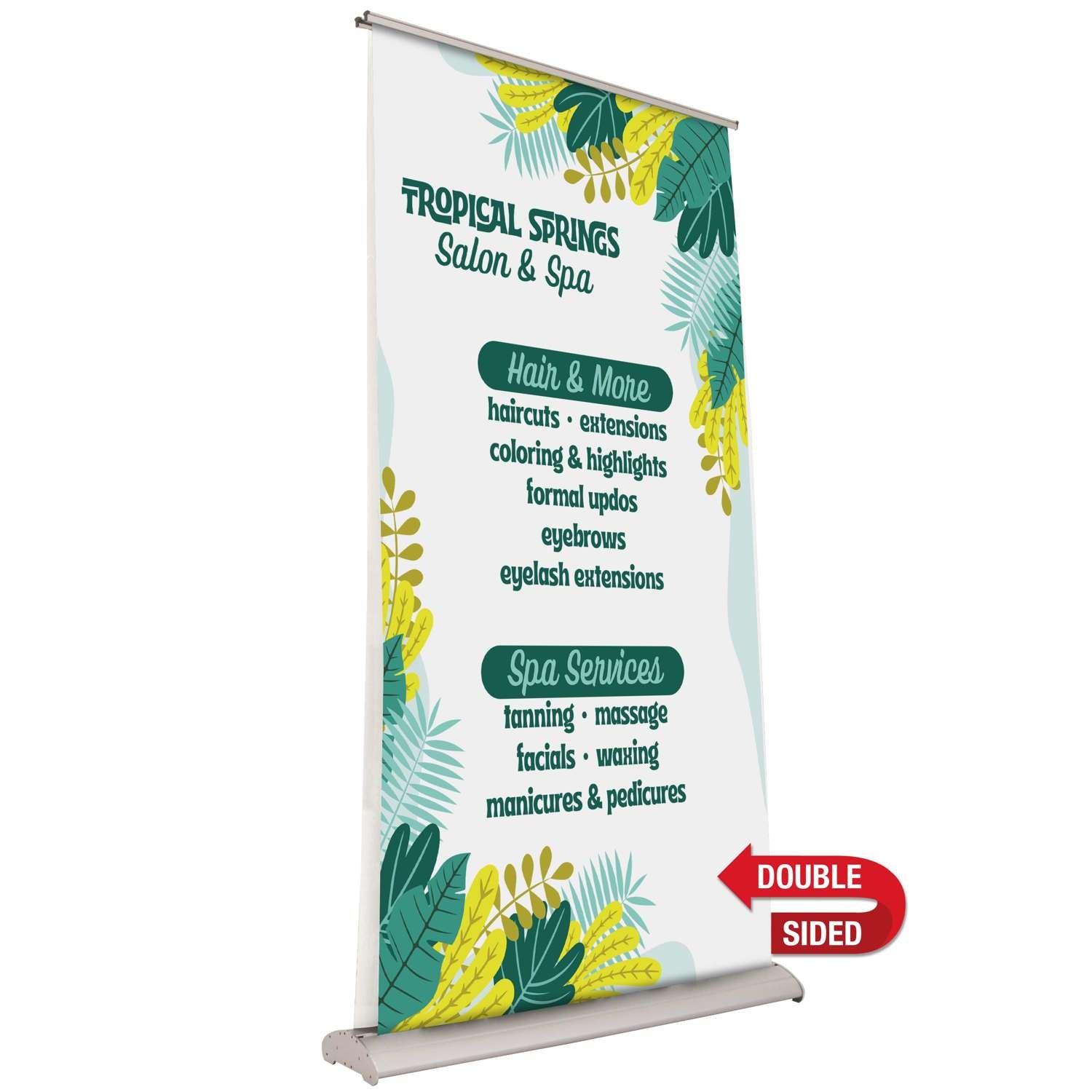 46.5" Deluxe Pro Retractor Double-Banner Kit (No-Curl Opaque Fabric)