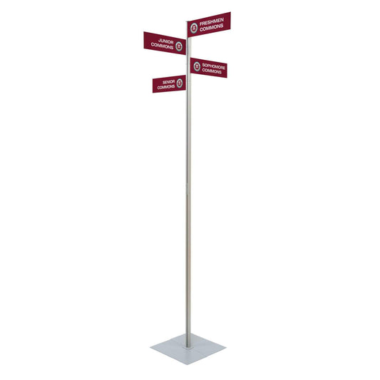 Wayfinding Rectangle Sign Post Kit (with Four Double-Sided Imprinted Signs)