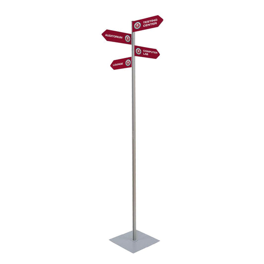 Wayfinding Arrow Sign Post Kit (with Four Double-Sided Imprinted Signs)
