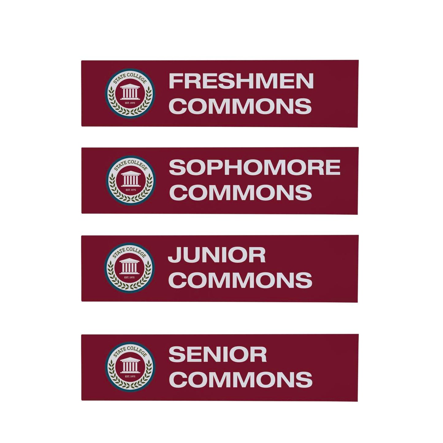 Wayfinding Rectangle Sign Post Set of Four Graphic Signs