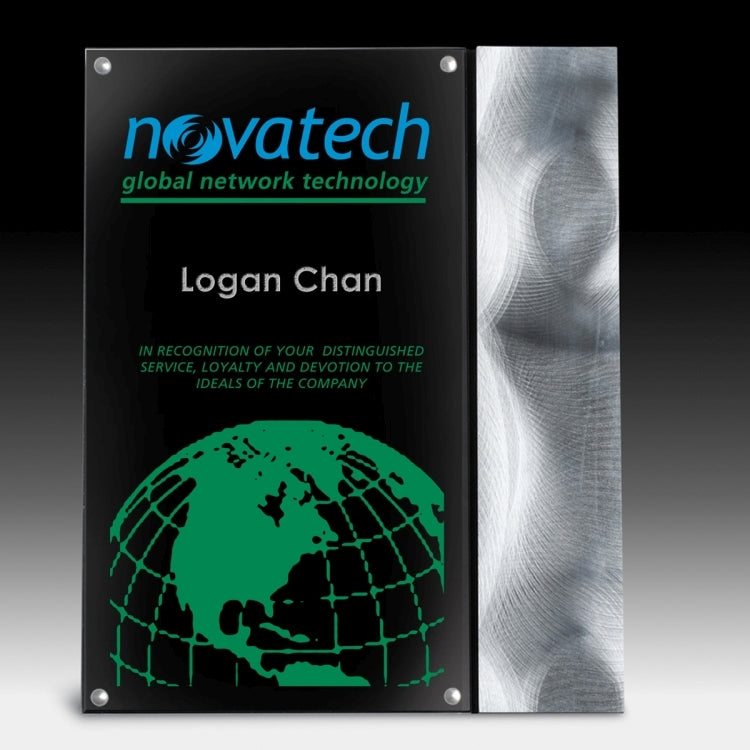 Striped Metal Plaque - Laser Engraved - (8" x 10" x 1/2")