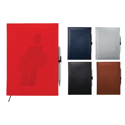 Front View of Red FSC® Mix 7" x 10" Pedova™ Large Bound Journal