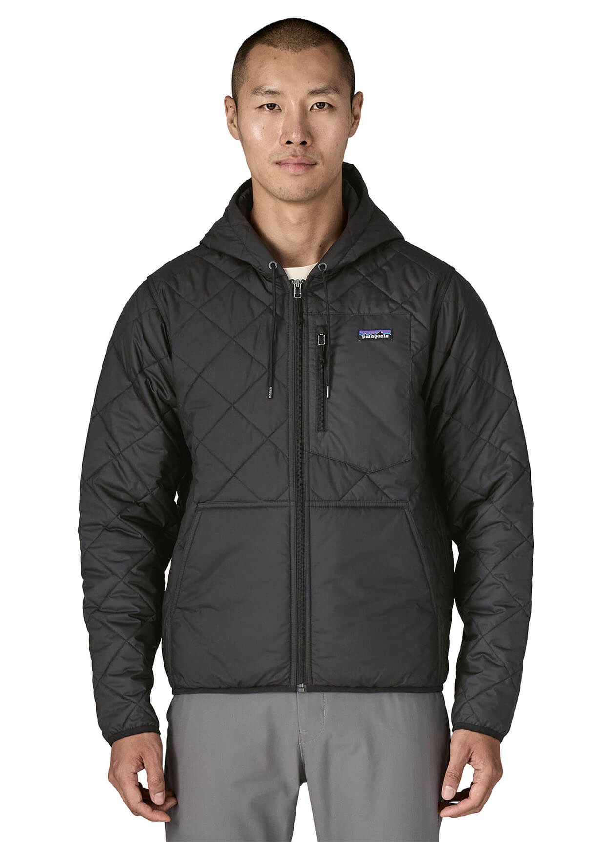 Patagonia Men's Diamond Quilted Bomber Hoody - Black - XS