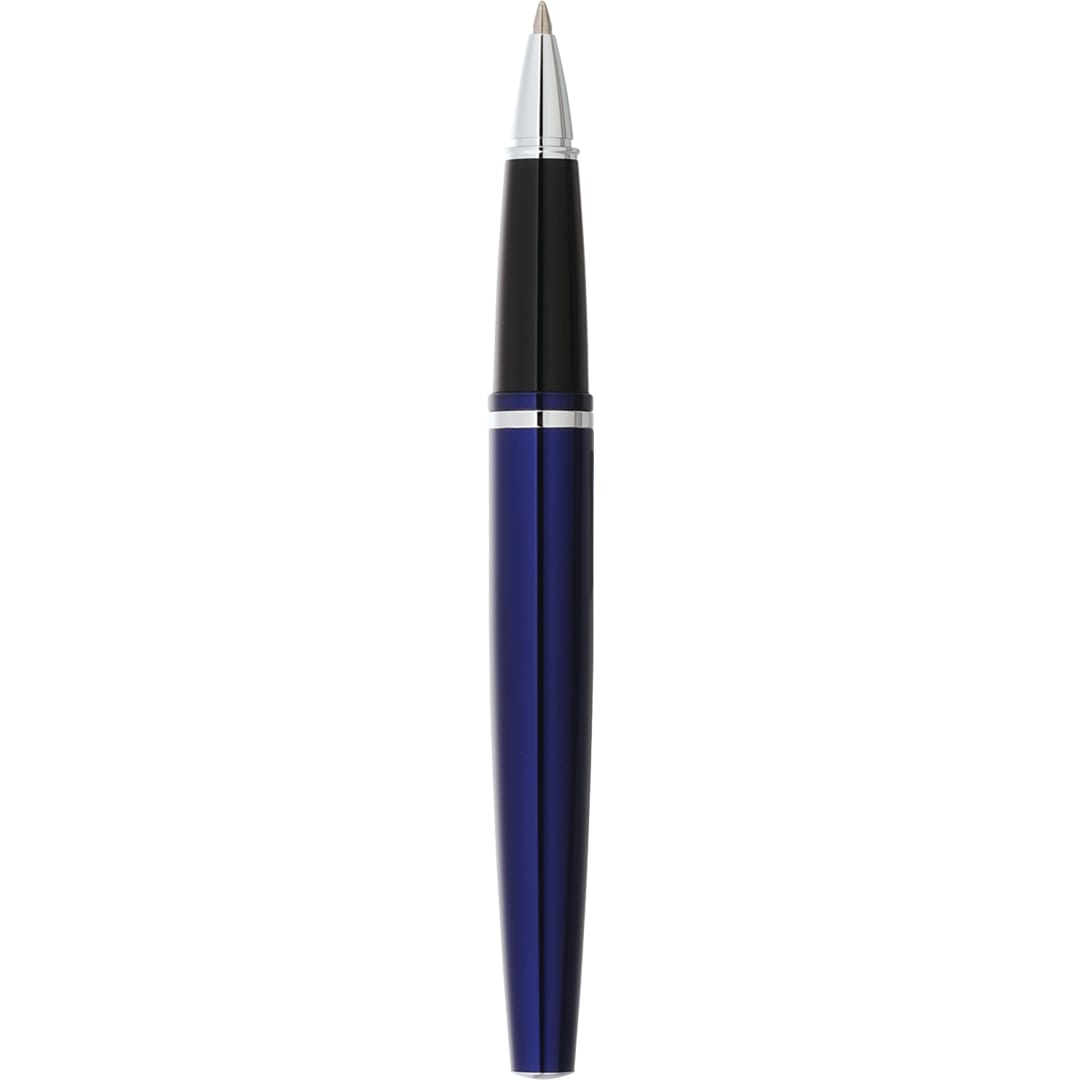 Front View of Blue Cross® Calais Chrome Blue Roller Ball