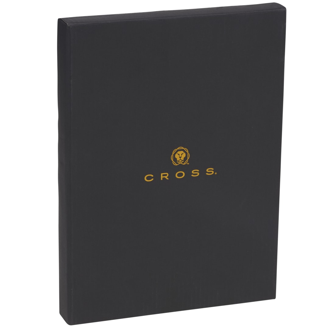 Front View of Black 7" x 10" Cross® Refined Refillable Notebook
