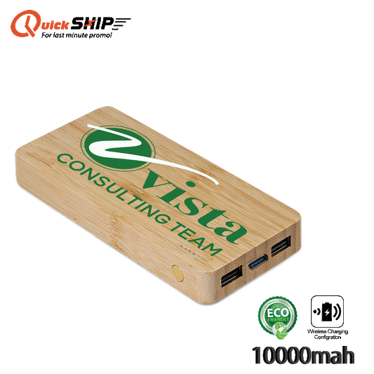 Hayes Street Bamboo Wireless Power Bank 10000