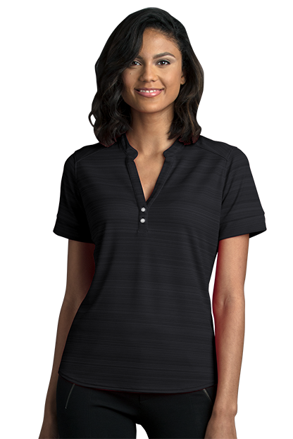 Black Women's Vansport Strata Textured Henley  - XS