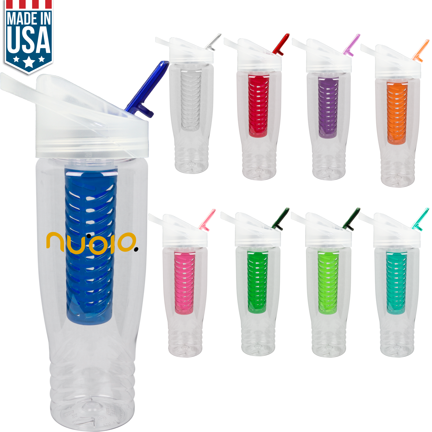 Blue 28 Oz Polyclean Color Fruit Fusion Water Bottle