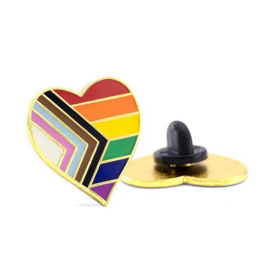 Progress Pride Heart Lapel Pin