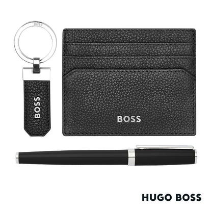 Hugo Boss® Rollerball Pen, Key Ring & Card Holder Set