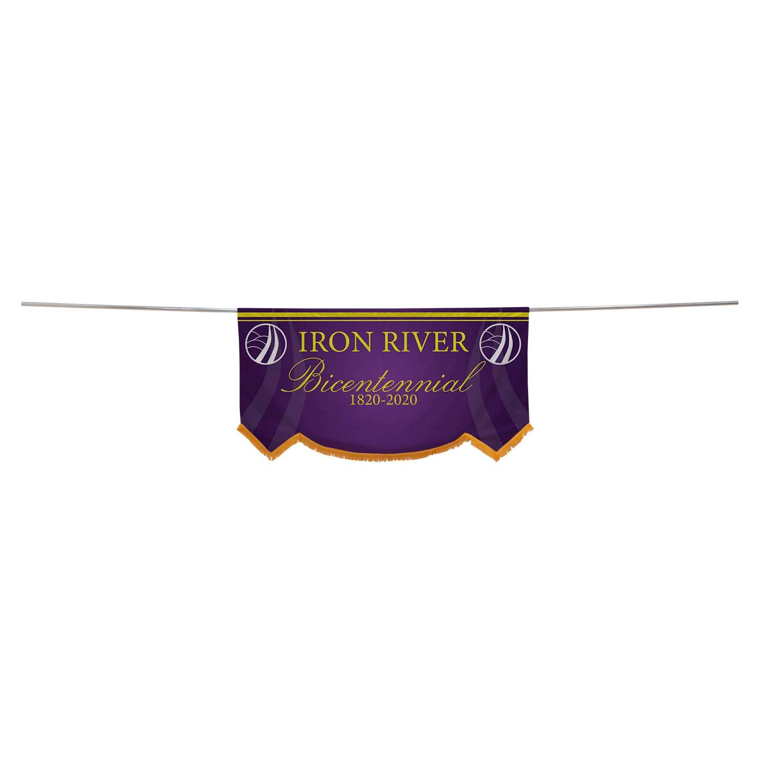 3' x 6' Parade Banner Scallop Bottom Kit with Gold Fringe