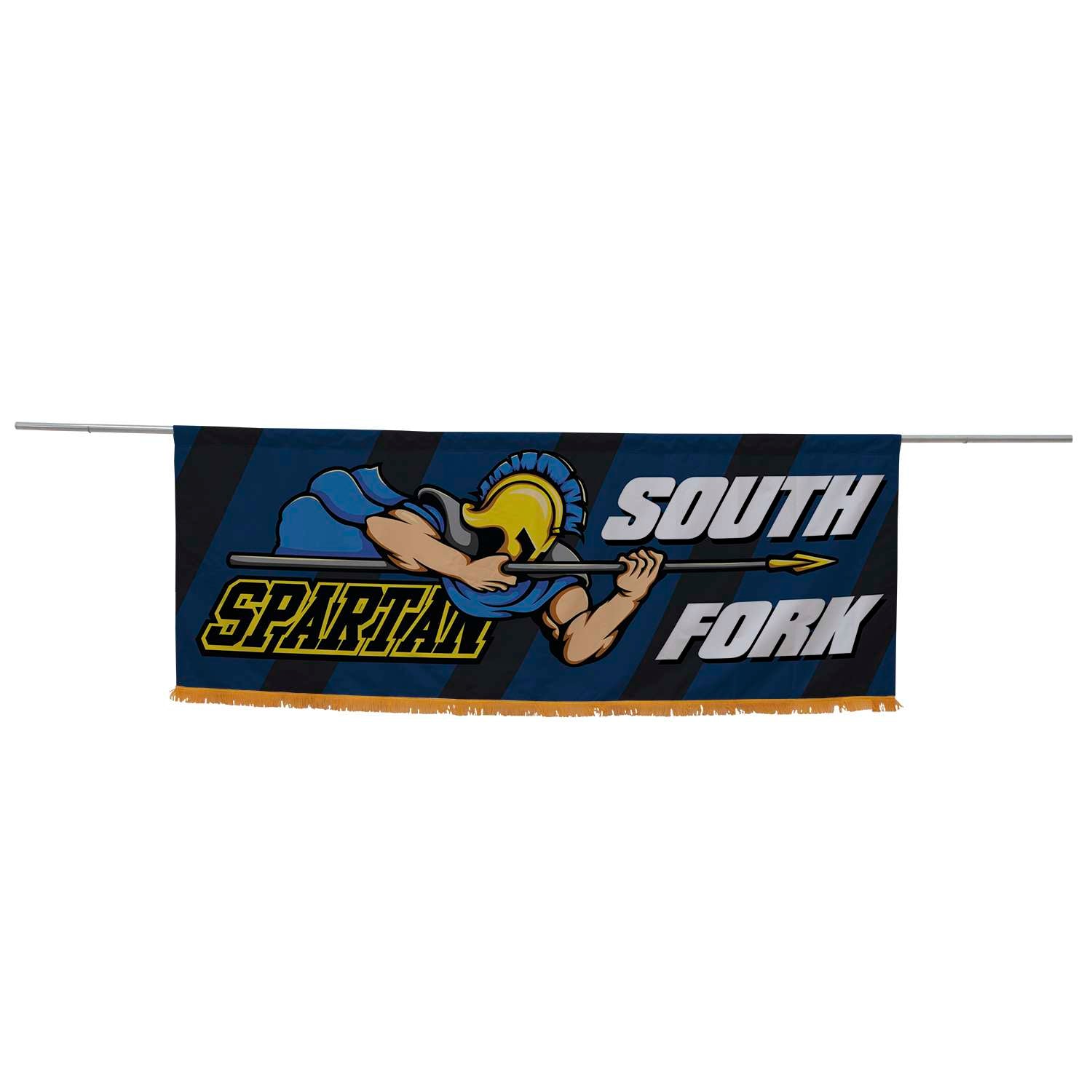 3' x 8' Parade Banner Straight Bottom Kit with Gold Fringe