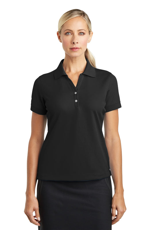 Front View of Black Nike Women's Dri-FIT Classic Polo. 286772  - S