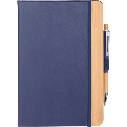 Front View of Black 5.5” x 8.5” FSC® Recycled Kia Bamboo Journal