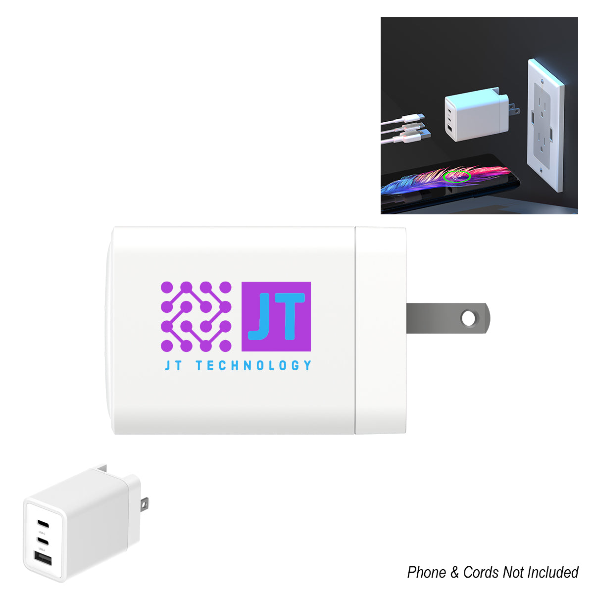 WHITE 65W PhoneSuit® Fast Charging Wall Charger Pro