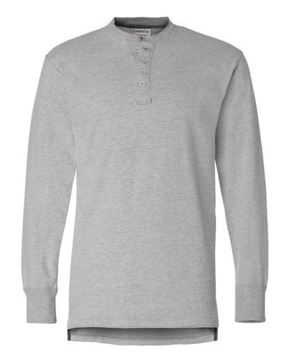 Men's Vintage Brushed Jersey Henley - 8244