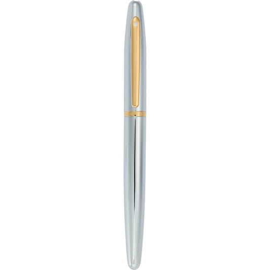 Front View of Silver Sheaffer® VFM Polished Chrome with Gold Roller Bal