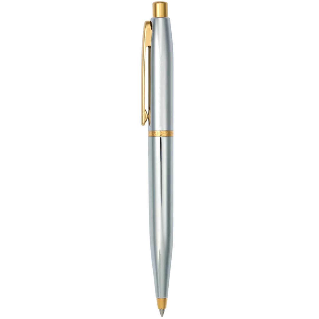 Front View of Silver Sheaffer® VFM Polished Chrome with Gold Ballpoint