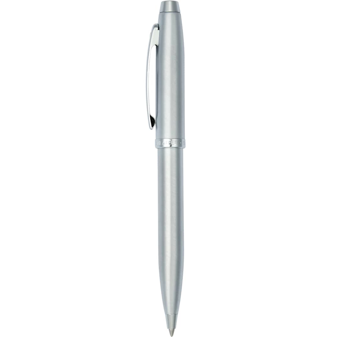 Front View of Silver Sheaffer® 100 Brushed Chrome Ballpoint