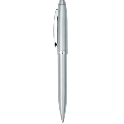 Front View of Silver Sheaffer® 100 Brushed Chrome Ballpoint