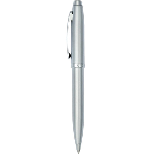 Front View of Silver Sheaffer® 100 Brushed Chrome Ballpoint