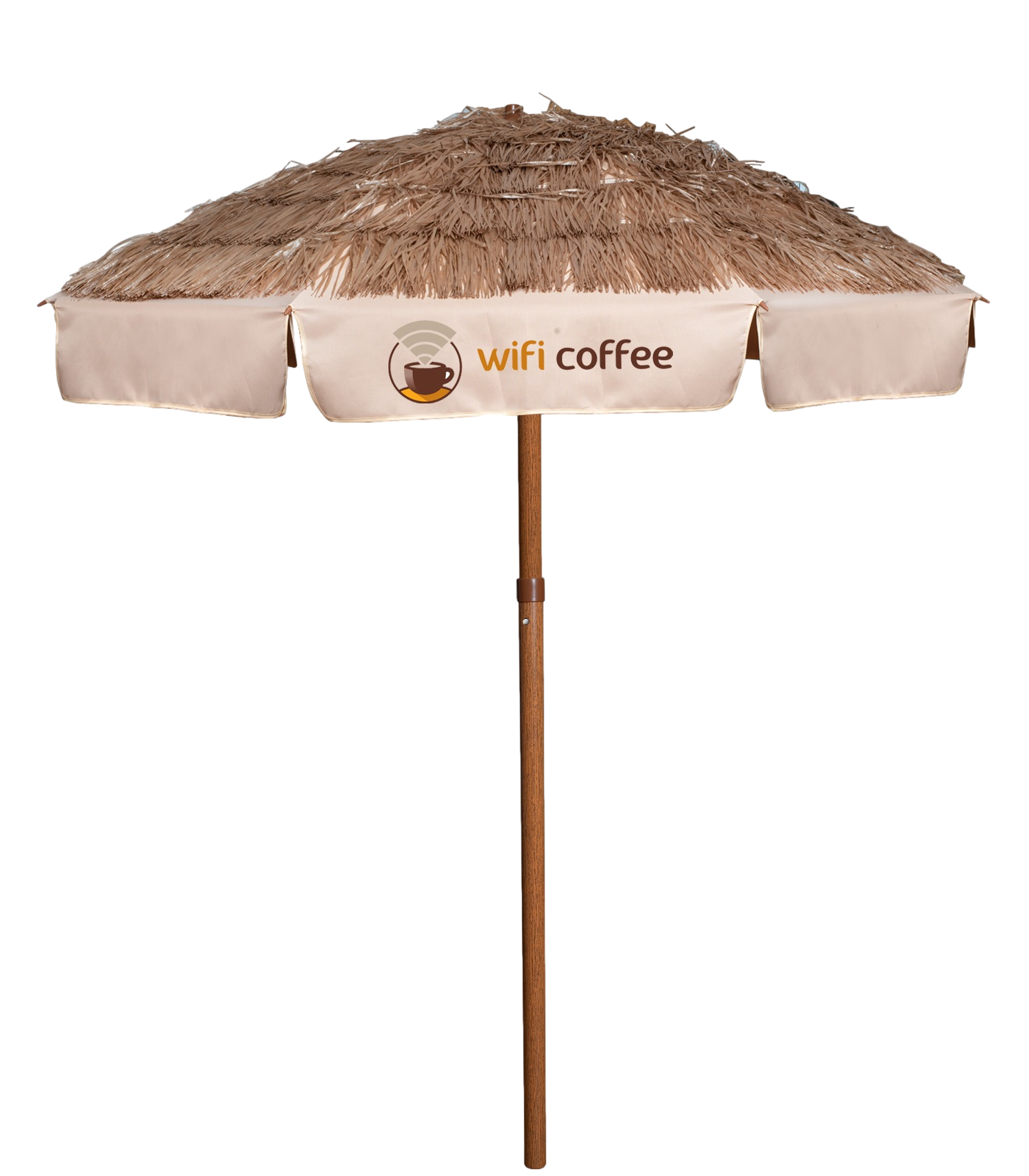 Beige 7' Palapa Style Patio Umbrella