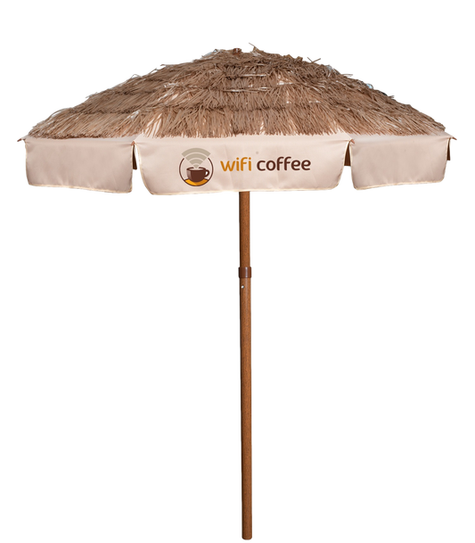 Beige 7' Palapa Style Patio Umbrella