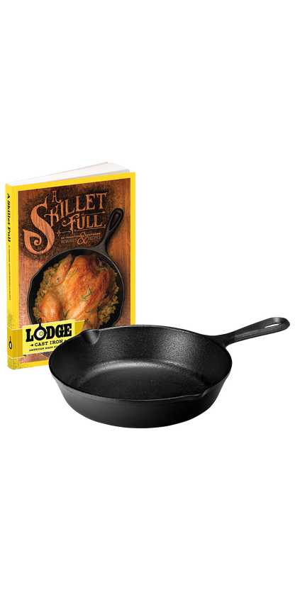 Lodge® 8" Cast Iron/Skillet Full Cookbook Gift Set