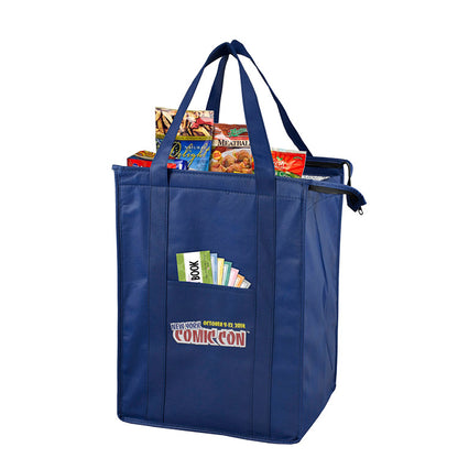 12"W x 16"H x 10"Gusset - "SUPER COOLER" Large Insulated Cooler Zipper Tote Bag
