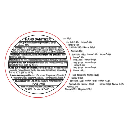 “CirPal” 1 oz Compact Hand Sanitizer Antibacterial Gel in Round Flip-Top Squeeze Bottle