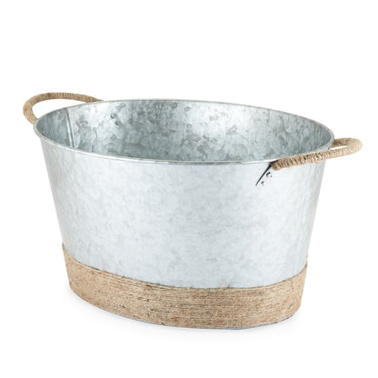 Twine Living® Jute Wrapped Galvanized Ice Tub