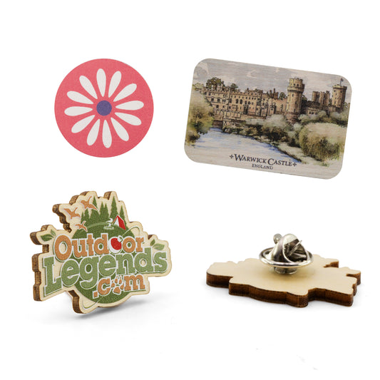 Wood Lapel Pins Full Color (3/4")