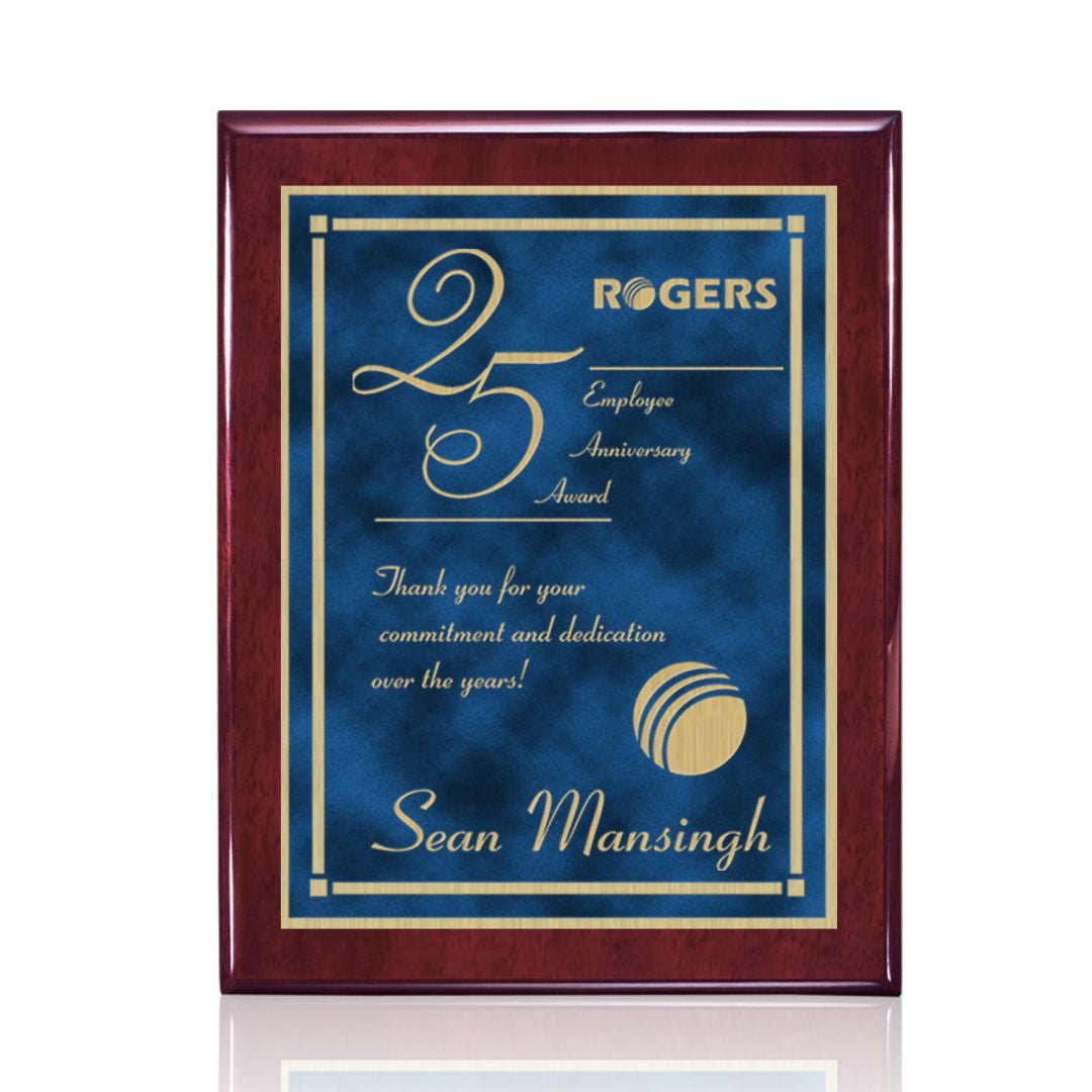 Oakleigh/Contempo Plaque - Rosewood/Blue