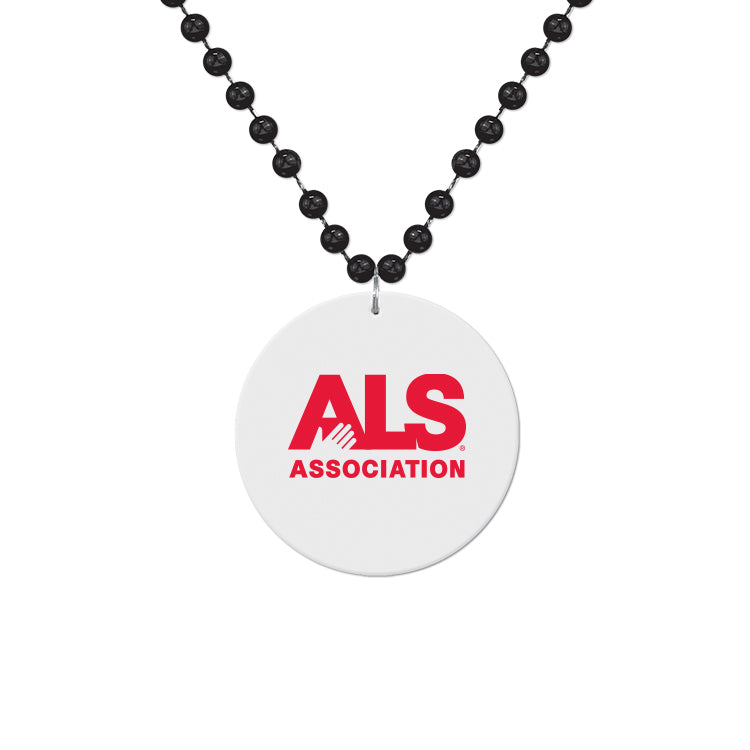 Medallion Bead Necklace w/White Medallion