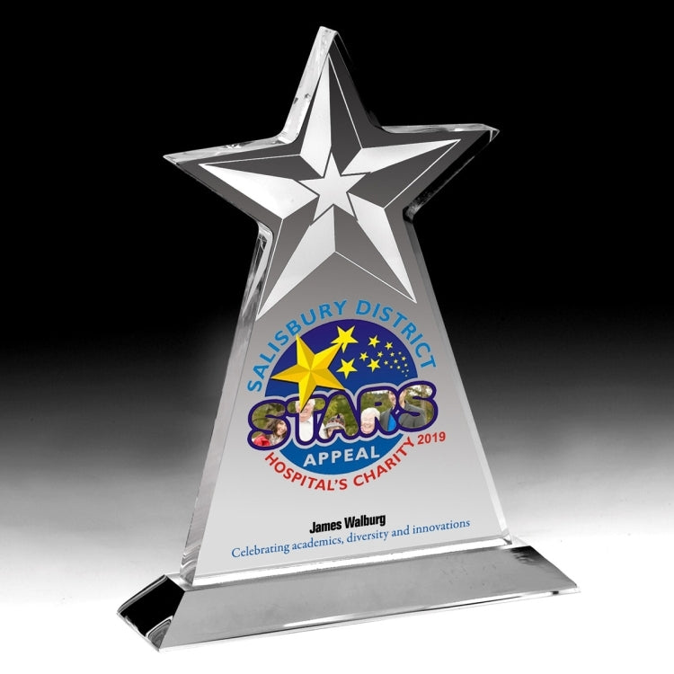 Vertical Star Award - Laser Engraved