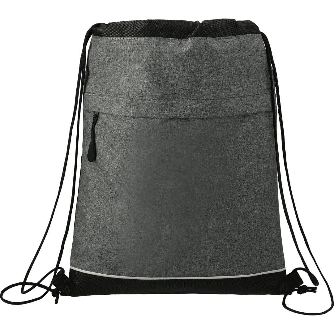 Front View of Gray Quarry Drawstring Bag