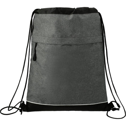 Front View of Gray Quarry Drawstring Bag