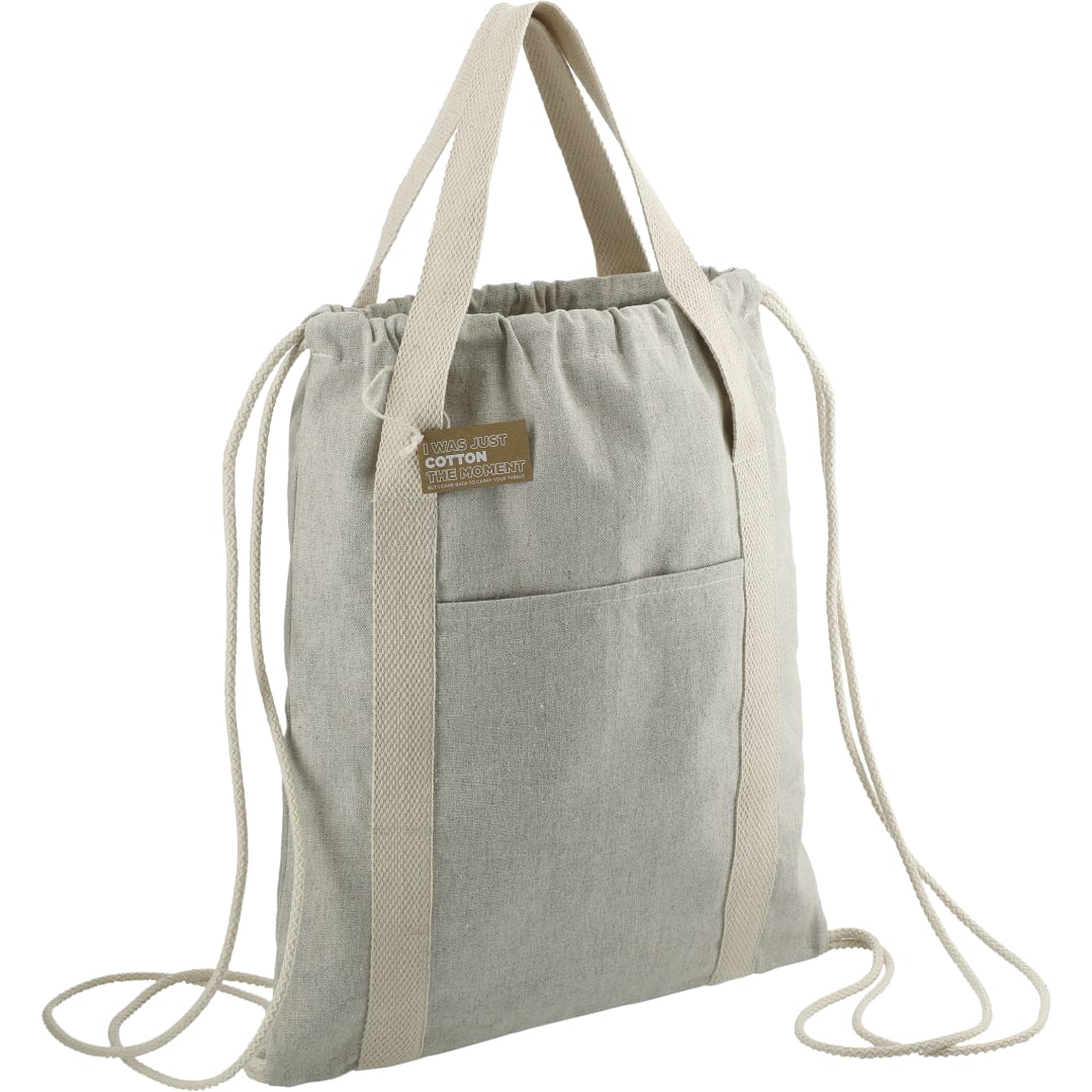 Front View of Natural Repose 5oz. Recycled Cotton Drawstring Bag