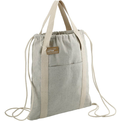 Front View of Natural Repose 5oz. Recycled Cotton Drawstring Bag