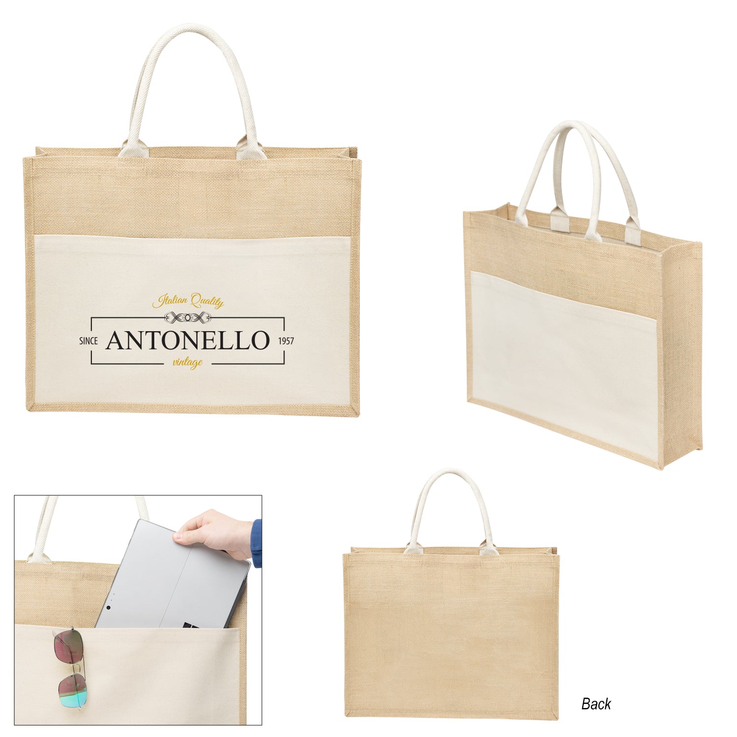 NATURAL Julia Jute Tote Bag