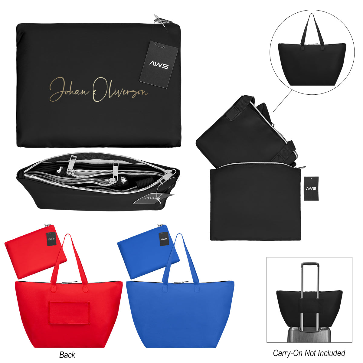 BLACK AWS Buchanan Packable Tote Bag