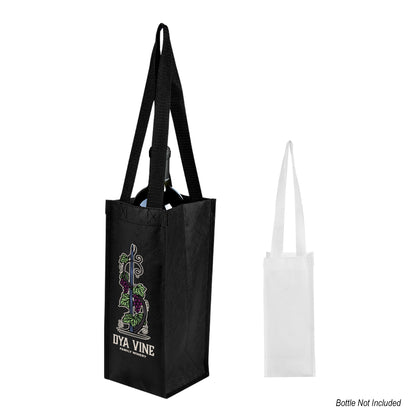 BLACK Venice rPET Non-Woven Laminated Wine Bag