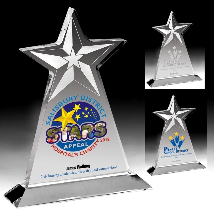 Vertical Star Award - Laser Engraved