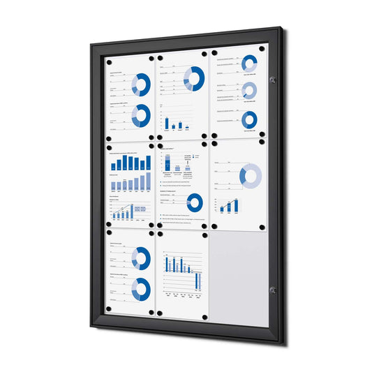 30"W x 40"H Indoor Enclosed Bulletin Board Black