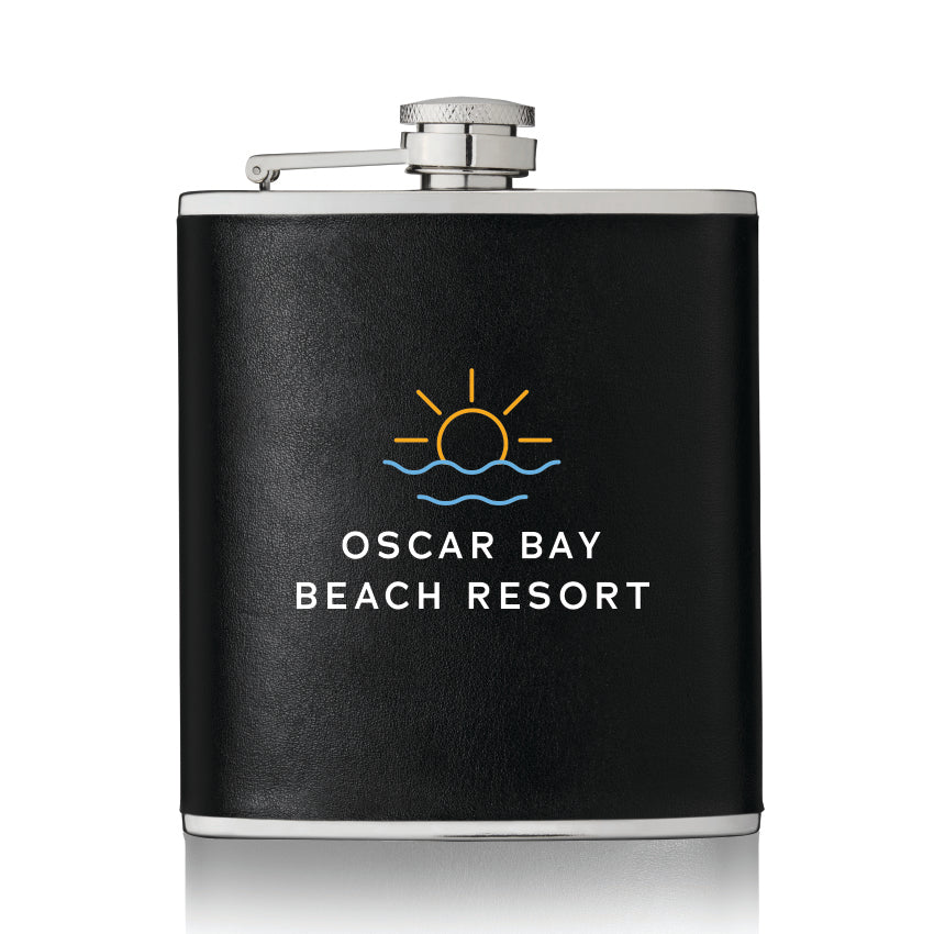 True® Monte Carlo™: 6 oz Faux Leather Flask