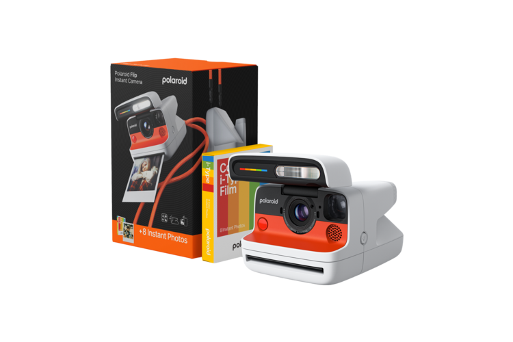 Polaroid Flip Instant Camera + Color Film Bundle - White