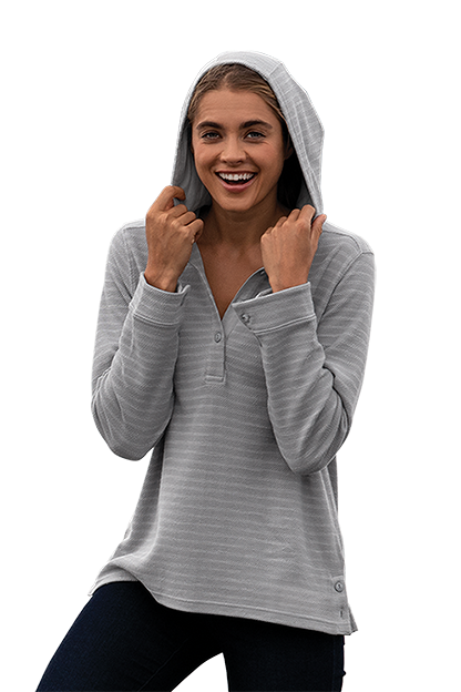 Grey/White Women's Baja Hoodie  - XS