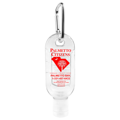 “SanGo L” 1.8 oz Hand Sanitizer Antibacterial Gel in Flip-Top Bottle with Carabiner