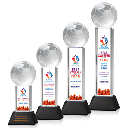 Soccer Ball VividPrint™ Award on Stowe - Black